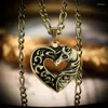 Pendant Necklaces Vintage Aged Bronze Color Creative Heart Knight's War Horse Design Necklace Men Punk Personalized Party Jewelry