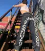 Jeans féminins 2024 American rétro rétro Hip-Hop Modèle en forme de U imprimés haute taille large jambe femelle y2k harajuku gothic lâche décontracté