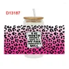 Window Stickers UV DTF Cheetah Print Leopard Mönster Libbey 16oz Can Beer Glass Cup Wrap D11896