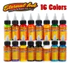 16 couleurs 30 ml de bouteille tatouage encre noire art corporel permanent peinture micro pigment brun eye-liner lèvre tatouage art beauté 7760236