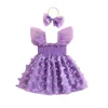 Girl Dresses Summer Kids Toddler Girls Outfits Princess Tulle Dress en Headband Party Leuke kleren