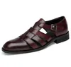 İtalyan tarzı moda gerçek deri sandaletler erkekler için iş elbisesi sandaletleri el yapımı deri ayakkabılar erkek sanalyas büyük boyut 3547 y3848357