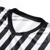 Mens Basketball Soccer Football V-Neck Referee Shirt Wrestling Boxing Professional Umpire Striped Run Short Sleeve T-shirt 240402