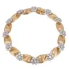 Donne Bracciale di lusso Bracciale Gioielli Real 18K GOLL GOLL VVS Moissanite Diamond Flower Links per ragazze Donne per feste per matrimoni gioielli