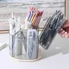 Förvaringslådor mångsidig makeupverktygsorganisatör 360 Roterande borstlåda hållare för hem sovrum skrivbord transparent