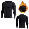 Camisetas para hombres Fleece Sports Camisetas de compresión suéter Crossfit Jersey Running Tops Keep Warm Rashgard Sport For Autumn