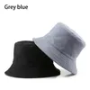 Summer Cotton Black Solid Color Double Sided Simple Bob Hip Hop Bucket Hat Mens Panama Beach Fishing Casual Sun Cap 240403