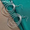 Dangle Earrings URMYLADY 925 Sterling Silver Three Ring For Women Charm Wedding Party Fashion Jewelry
