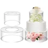 Bakeware Tools 2st Acrylic Cake Stand Fillable Risers Clear Tier Stapelbar mittstycke Displayboxar Dekorativa