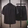 Parcours masculins Sumk Six Suit Suit Tendance Shorts de chemises à manches courtes Set Waffle Thin Thin Athleisure Two-Piece