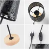 Tafellampen oygroup bedlamp met houten zwarte metalen stick en holle lampenkap E14 voor slaapkamers kantoor meisjes kamer slaapzaal din drop d dh9uy