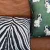 Pillow DUNXDECO Home Cojines 17.7x17.7 Inch Dog Tiger Print Chenille Cover Square Case Texture Design Sofa Chair Coussin