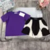 Frauen T-Shirt Jungen Mädchen Mädchen Anzug runden Hals kurzärärmisch mit mesh schwarzweißen Shorts für lässige Mode