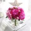 Decorative Flowers Wedding Decor 5 Head DIY Rose Floral 1 Bouquet Artificial Silk Peony Flower Arrangement Room Hydrangea Real Touch