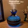 Humidifiers Fragrance Lamps 300ml wooden vase colorful light Cool Mist Humidifier Aromatherapy oil Diffuser usb mini air Humidificador