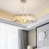 Candeliers lideraram o e14 Post Modern Crystal Luxury Round Candelier Lâmpada para a sala de estar Modelo de jantar Dinning Villa Luster Hanging Light