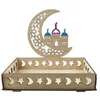 Platen islamitische moslim party decor houten ornamenten eid mubarak ster maanbladeren goud paarse groene abrikoos multicolor bord bord