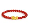 999 Pulseira de ouro amarelo real Mulheres Luck Bless Pixiu charme com bracelete de ágata vermelho 6 LJ2010205148639