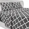 Conjuntos de roupas de cama Flata de cama impressa Conjunto de fibras de poliéster (cinza)
