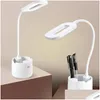 Bordslampor Dimble Desk Lamp USB Pen Holder LED Läs Ljus Uppladdningsbar ögonvårdsljus Student Kids Study Bedroom Lighting Drop DHSN5
