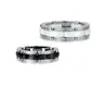 Außenhandel Single Row Schwarz -Weiß -Keramik -Diamantring Ring Ring Ring Schmuck Whole4617876