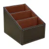 2024 2023 1pcs Leather Remote Control Organizer Phone Desktop Storage Box Organizer Box Closet Organizer Storage Box Wooden Box leather