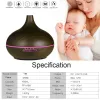 Humidifiers New 400ml Wood Essential Oil Diffuser Ultrasonic Usb Air Humidifier with 7 Color Led Lights Remote Control Office Home Difusor