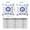 Pillow Evil Eye Magic Witchcraft Bleu Blanc White Couvercle Soft Cover Decorative Bohemian Boho Throw Case Home 45 45cm