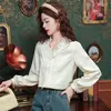 Damskie bluzki satynowe koszule wiosna/lato chiński jedwabiu luźne długie rękawy vintage damskie topy moda odzież ycmyunyan