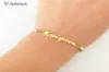 v 개인화 된 핸드 링크 BFF 보석 KPOP KPOP 사용자 정의 이름 Bracelets Bangles Bangles 여자 남성 Bijoux Femme Gold Erkek Bileklik 2018 Y1840299