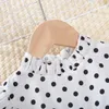 Meninas vestidos de inverno Meninas vestidos de manga longa Ruffles DOT Black Cute Princess vestido 18m-7t