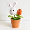 Decorative Flowers Handmade Yarn Weaving Simulation Cartoon Carrot Potted Plant Finished Product Creative Gift Festival