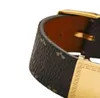 Bracelets de couro marrom largo de jóias de jóias de grife Homens de charme com hardware dourado para mulheres com correia de mão Brown Brown Flower Pattern Logo8651609