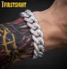 Iced Out Bling 18 -миллиметровый CZ Crucky Cuban Cuban Link Bracelet Gold Silver Color 5a Циркон -хип -хоп мода Женщины Мужчины ювелирные изделия197R2942750