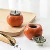 Ceramiczny projekt persimmon jingdezhen herbata caddies porcelanowe puszki puszki kanistrowe pojemnik na żywność cukierki zbiornikowe słoiki przyprawy 240401