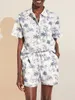 Women's Tracksuits Women Two Piece Beach Outfits Summer Linen Short Sets Y2K Bohemian Loose Shorts Set Vacation Party Suit Holiday Matching