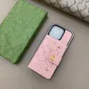 Moda iPhone Case Designer Telefon Kılıf Kart Sahibi İPhone 15 Pro Maks Kılıfları Apple iPhone 14 Pro MAX 13 12 11 13 PROMAX 15 PLUS KASASI Lüks Deri Cüzdan Mobil Kapak