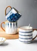Massen Tinte Japanische Becher Keramik Tasse Haushaltsbetreuung Kinder Paar Kaffeee mit Deckung