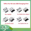 Akcesoria 10pcs Oryginalne dla Nintendo Switch Lite USB Port Gniazdo dla NS Lite Console Power Gocket Wtyczka