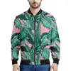 Herenjacks Tropische bananenbladeren Patroon Print Bomber Jacket 3d Sweatshirt met lange mouwen Oversize Street Zipper Coat