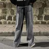 Damskie dżinsy marki męskiej wersji Koreańska student Casual Pants High Street Prosta luźna szeroka noga Czarna szara niebieska worka