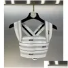 Outdoor T-Shirts Tshirts Crops Vest Runway Fashion Summer Women Letters Stripe Lady Tanks Y Elastic Bandage Sleeveless Stretch Drop De Otvkg