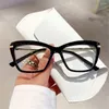 Lunettes de soleil Vintage Cat Eye Anti-Blue Luries Lumières Fashion Transparent UV400 Nuances Eyeglass Flat Mirror Eyewear