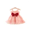 Girl Dresses Summer Toodler Infant Kids Girls Big Bowknot Dress Sleeveless Princess Party 0-24m Born Baby Clothing Outfits