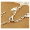 Anklets Women Gold Sier Leaf Charm Double Chain Bracelet Fashion 18K Ankle Bracelets Foot Jewelry Drop Delivery Dhwge