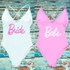 One-Pieces Sexy Padded Swimsuits Woman Babe One-Piece Swimsuit Bride Swimwear Women Summer Bathing Suit Bachelorette Party Beachwear S-XL