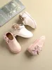 Stivali Sialia Autumn Children for Girls Shoes Kids Zip in pelle farfalla Knot Party Fashion Caviera Bota Infantil Menina 2024