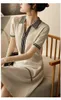Work Dresses Lightweight And Girlish Polo Contrasting Collar College Style Knit Skirt For Spring Summer