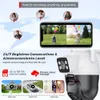 IP -Kameras 8MP PTZ WiFi Camera Dual Objektiv 4x Digital Zoom Dual Screen IP -Kamera AI Mensch Erkennen Sie Autoverfolgung Outdoor -Überwachungskamera 24413