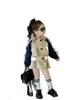 Kledingsets 2024 Leermeisjes Kleding Kinderletter Gedrukte werkkleur Lange mouw Trench jas geplooide rok 2 stks kinderen prinses ou dhb5u